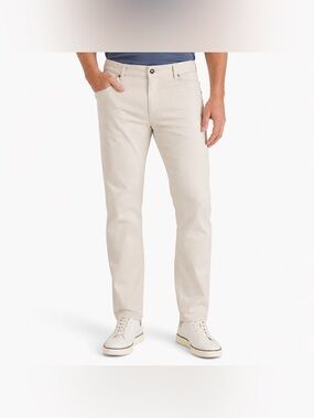 johnnie-O Atlas Stone Performance 5-Pocket Pants Men’s 40x34 Stretch Beige Khaki